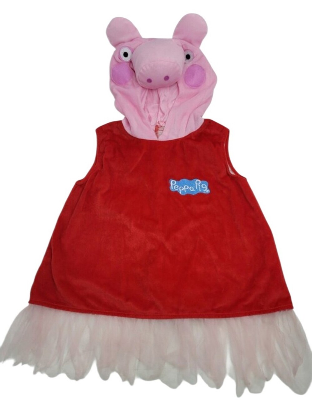 Toddler Peppa Pig Red Dress Costume with Pink Character Hood Size 3 - 4T
